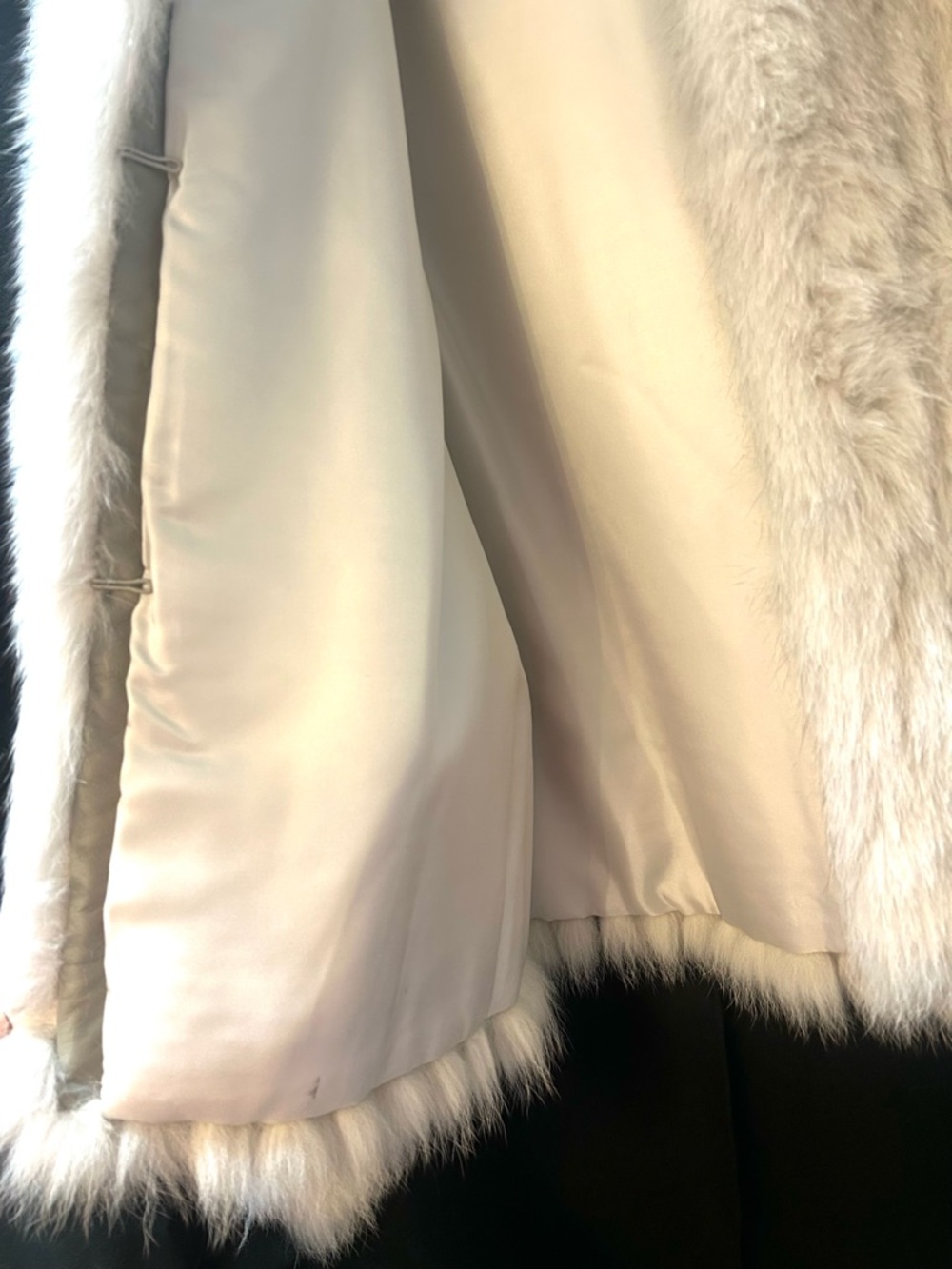 Vintage Genuine Fox Fur Coat White Cream Short Ranched Vintage Women's Medium M - Picture 6 of 13